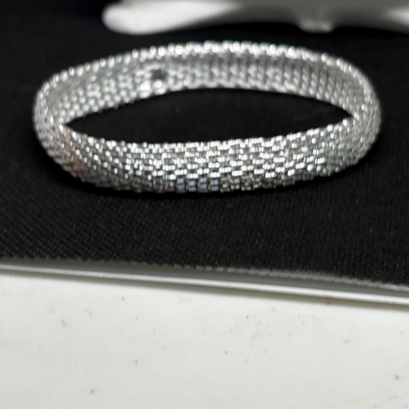 Sterling Silver Mesh Bangle Bracelet - Picture 8 of 9